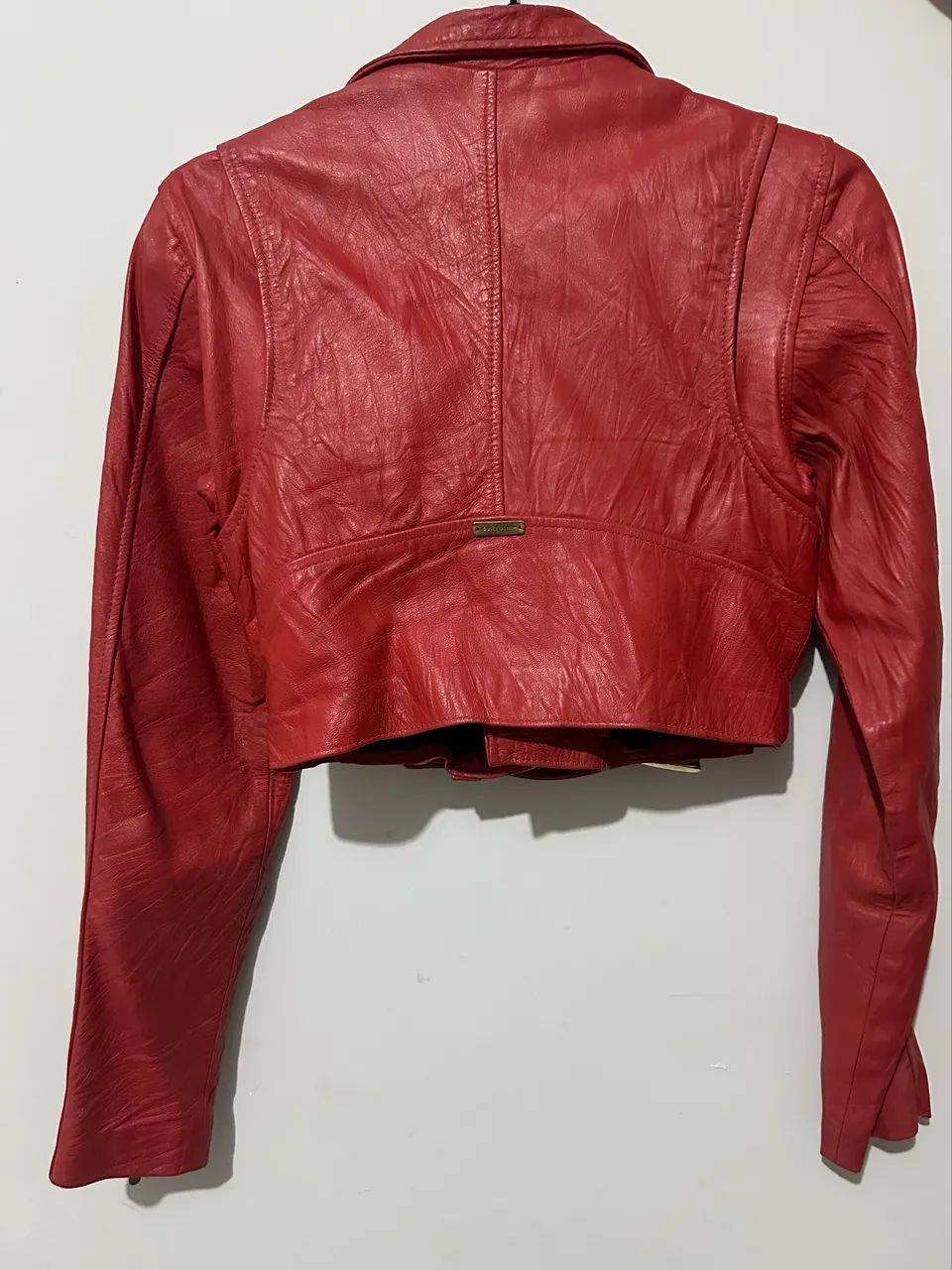 Jaqueta Iódice Denim Couro Legítimo Vermelha Original - Foto 2