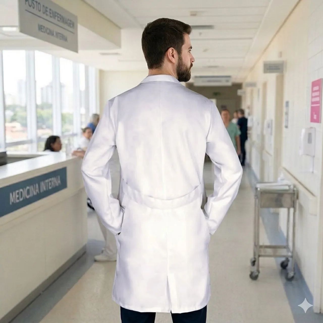 Jaleco unissex hospitalar , branco pronta entrega  - Foto 2