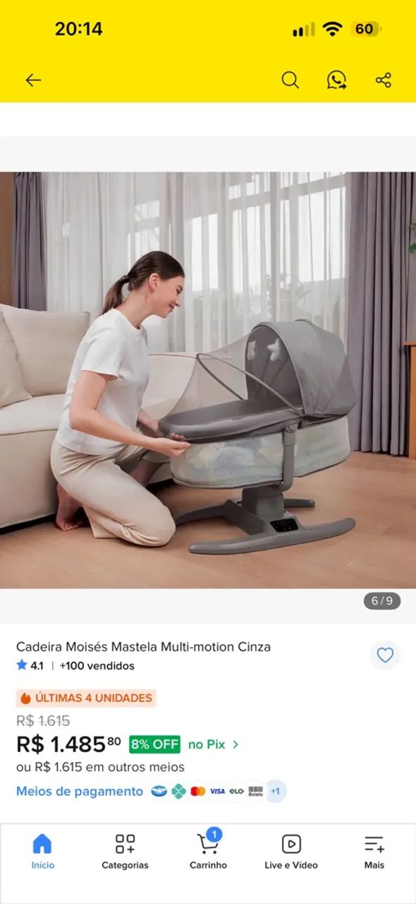 Cadeira Moisés Mastela Multi-motion  - Foto 3