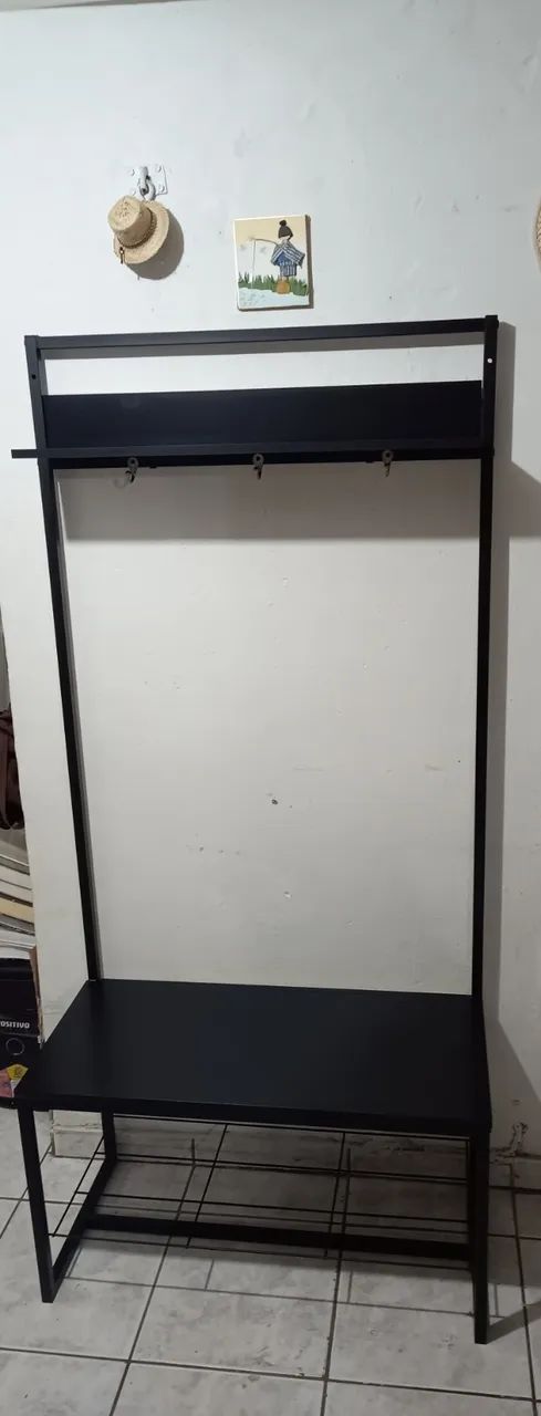 Estante Arara Multifuncional Nova de Ferro Cor Preta R$ 300 !!! Retirada na Asa Norte - Foto 5