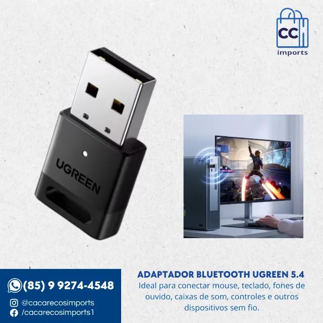 Adaptador Bluetooth Ugreen 5.4 - CM748 | Novo | Garantia | Entrega Rápida