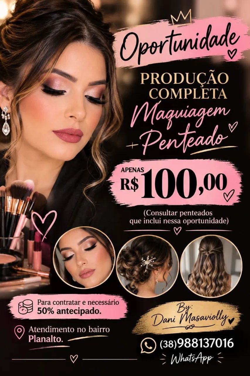 Make + penteado simples 