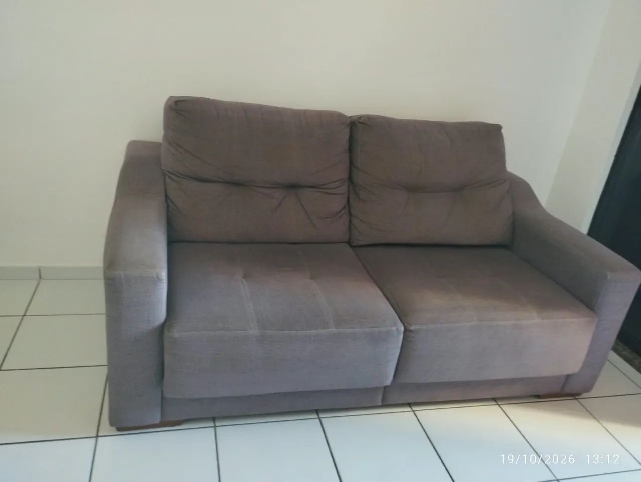 Sofá retrátil cinza 1.0x1.75m