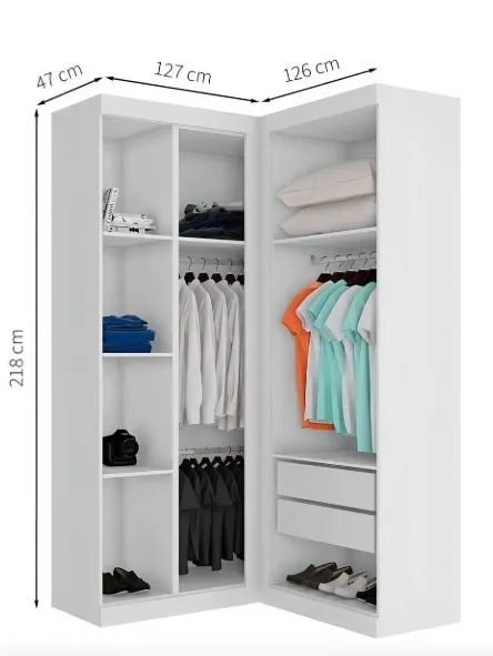Guarda roupa modulado branco - Foto 2