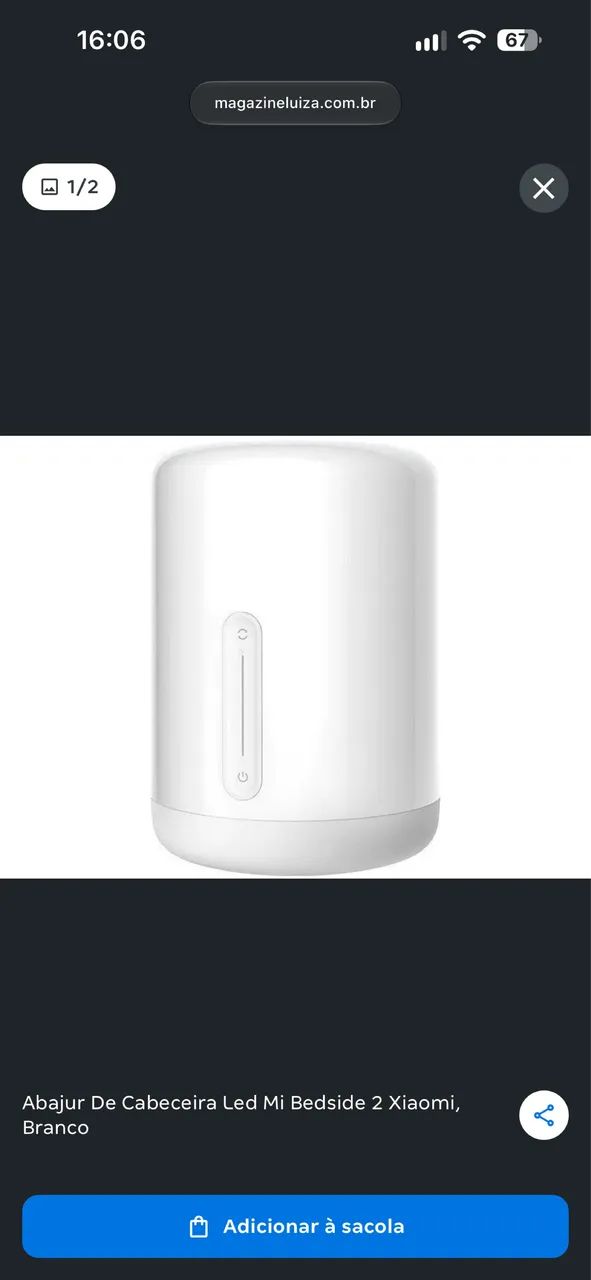 Abajur Led Mi Bedside 2 Xiaomi Branco - Foto 3