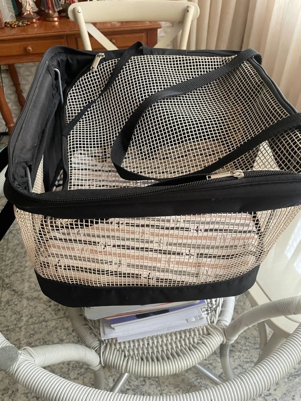 Bolsa de Transporte São Pet Aerial GL para Cães e Gatos Preta - Foto 3