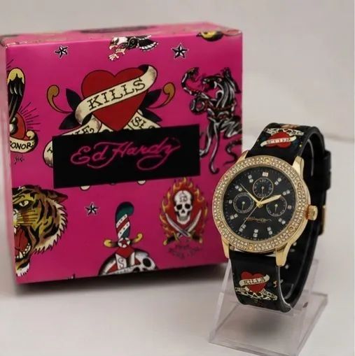 RELÓGIO ED HARDY LOVE KILLS SLOWLY ORIGINAL IMPORTADO