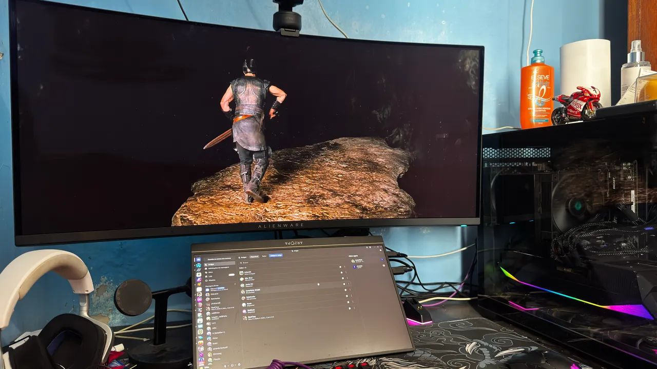 Monitor Gamer Curvo Alienware Qd-oled De 34" Aw3423dwf - Foto 3