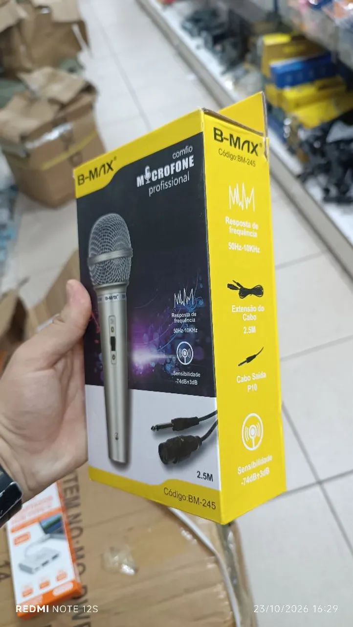 Microfone profissional B-MAX com Fio e Cabo - Foto 3
