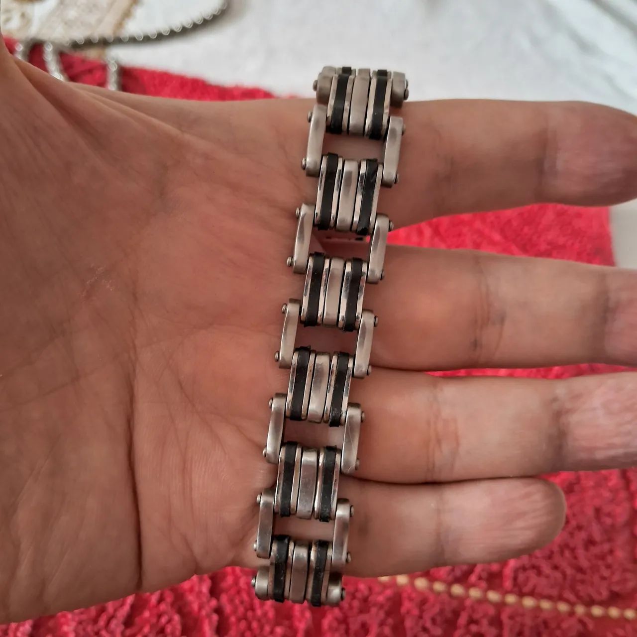 Colar Cristo em Ródio Negro e Pulseira em Aço Inox - Foto 6
