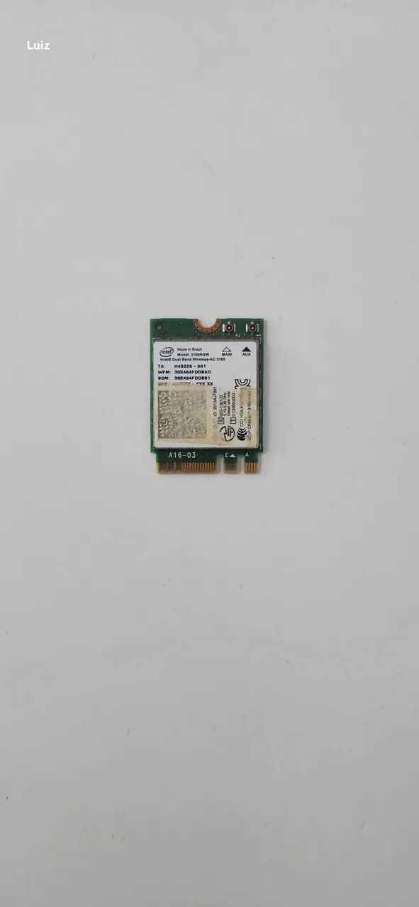 Placa de rede de notebook intel