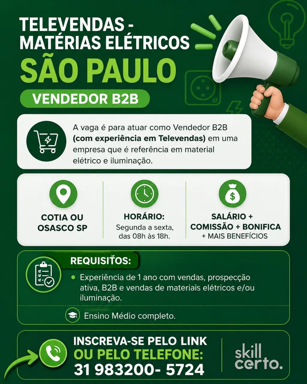 Vendedor de matérias elétricos - Osasco/SP