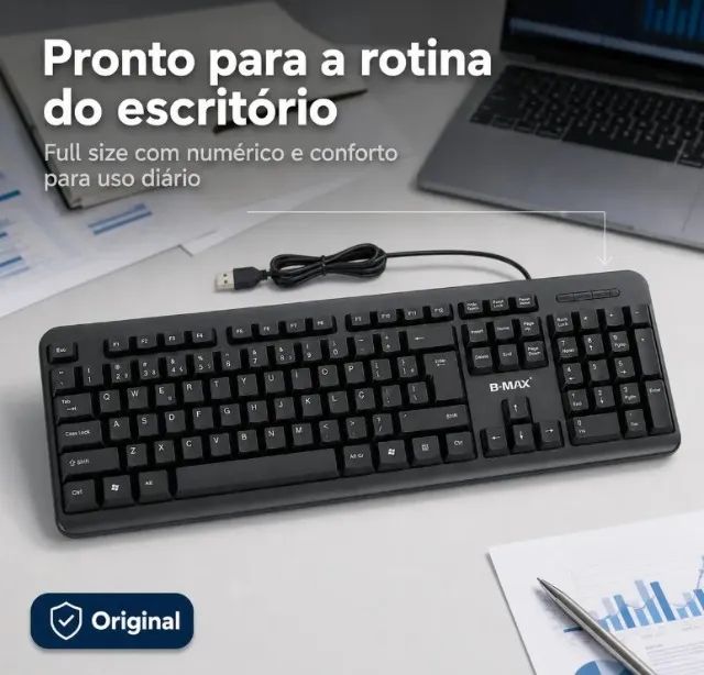 Teclado USB Com Fio B-MAX BM-T02 - Padrão ABNT2 (Com Ç) - Foto 4