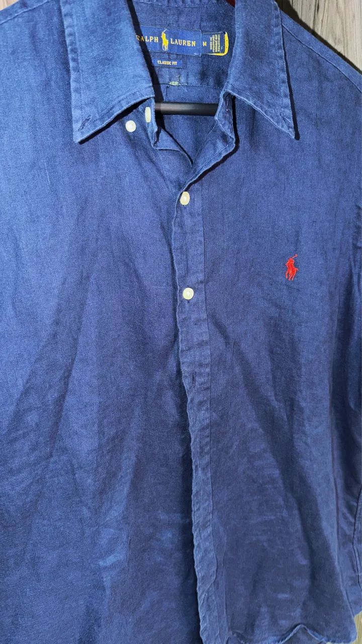 Camisa de Linho Ralph Lauren - Azul - M - Foto 5