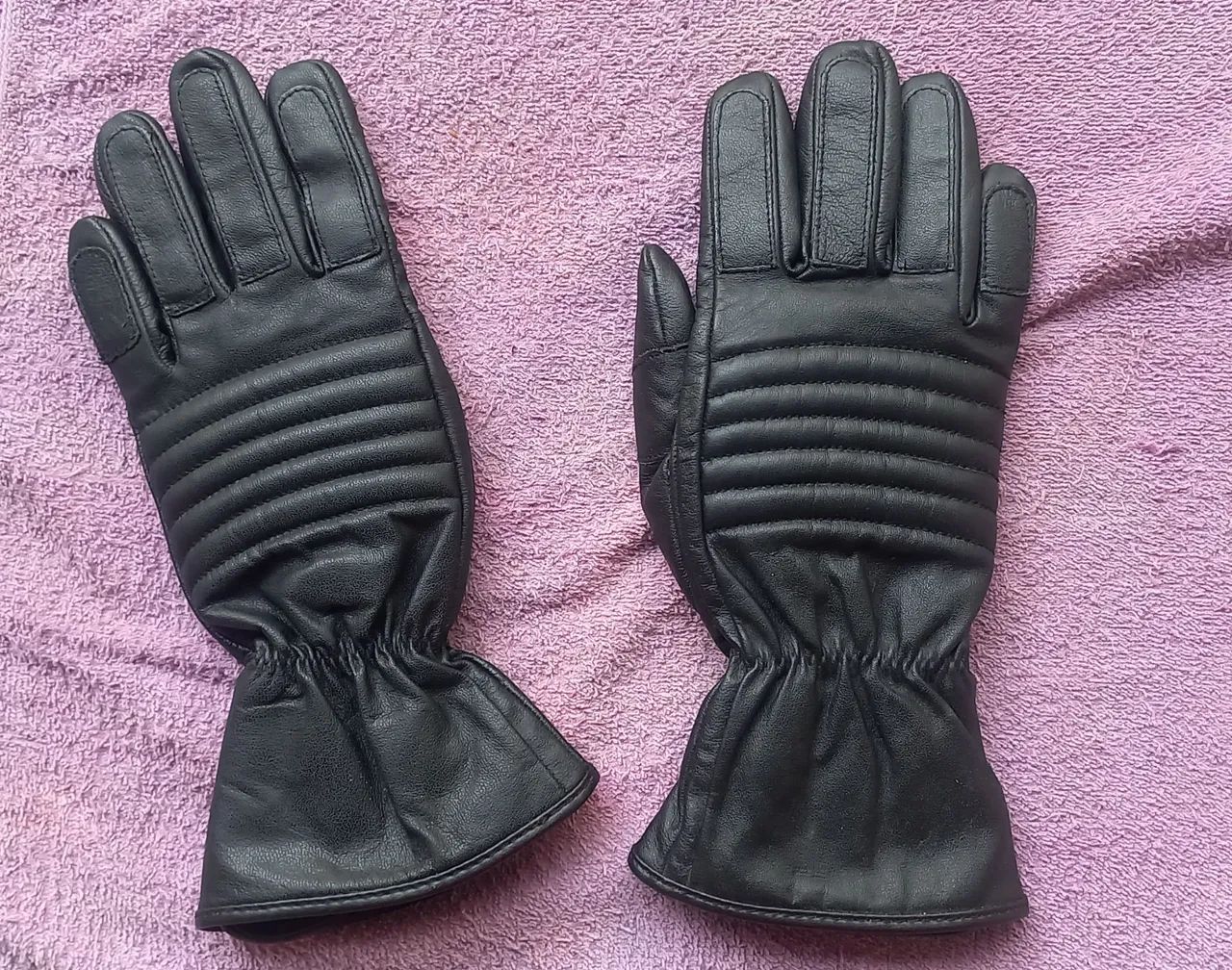 Luva de couro para motociclista 