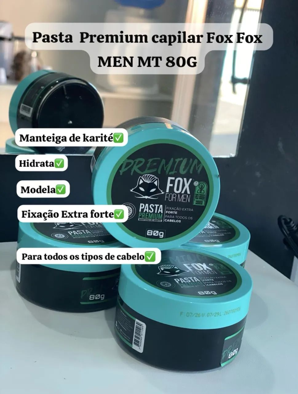 Pasta capilar Premium Fox For Men 80g - Foto 3