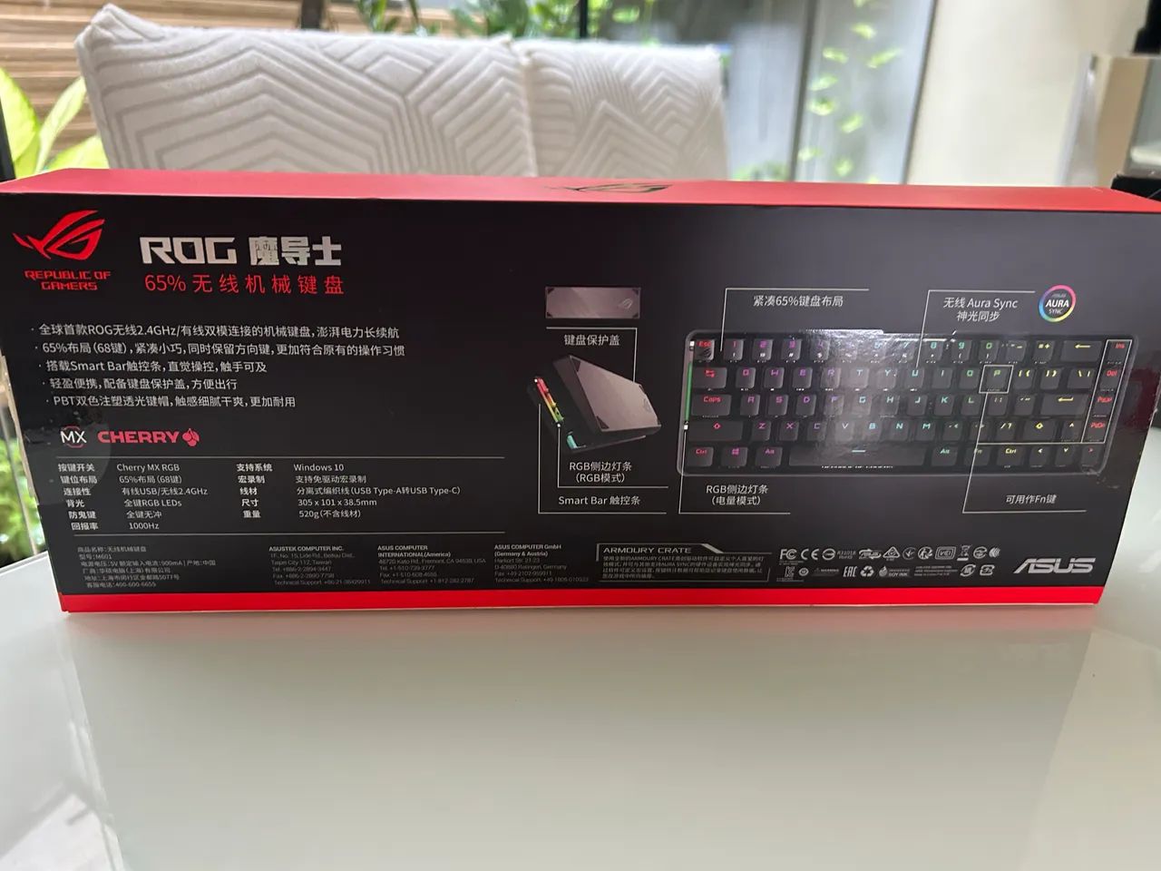 Teclado mecânico 65% asus rog falchion - Foto 4