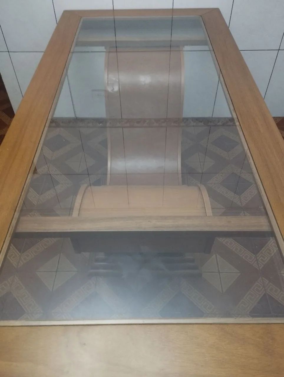 Mesa de Madeira com tampa de vidro  - Foto 5
