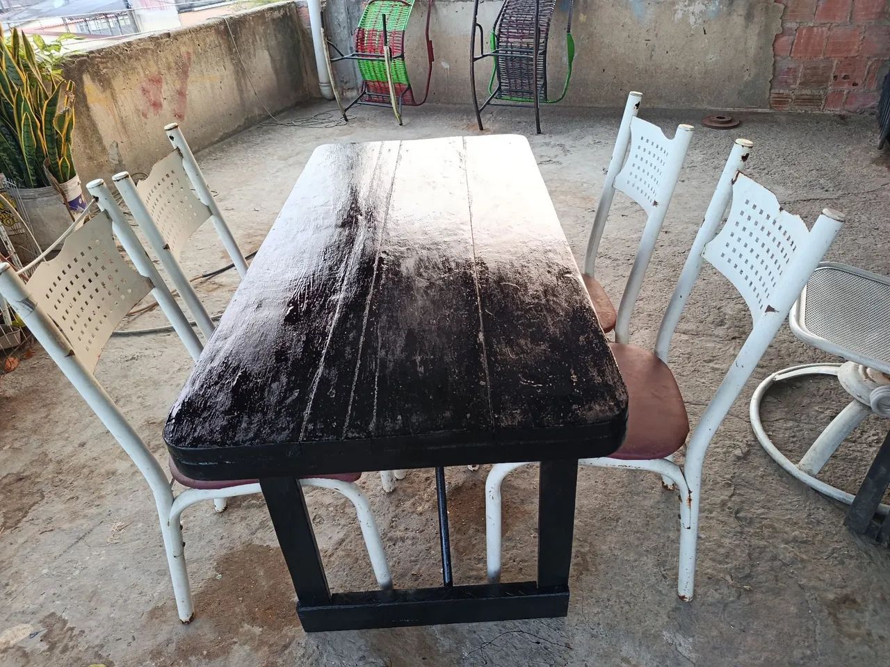 Mesa com cadeira em madeira reforçada  - Foto 4