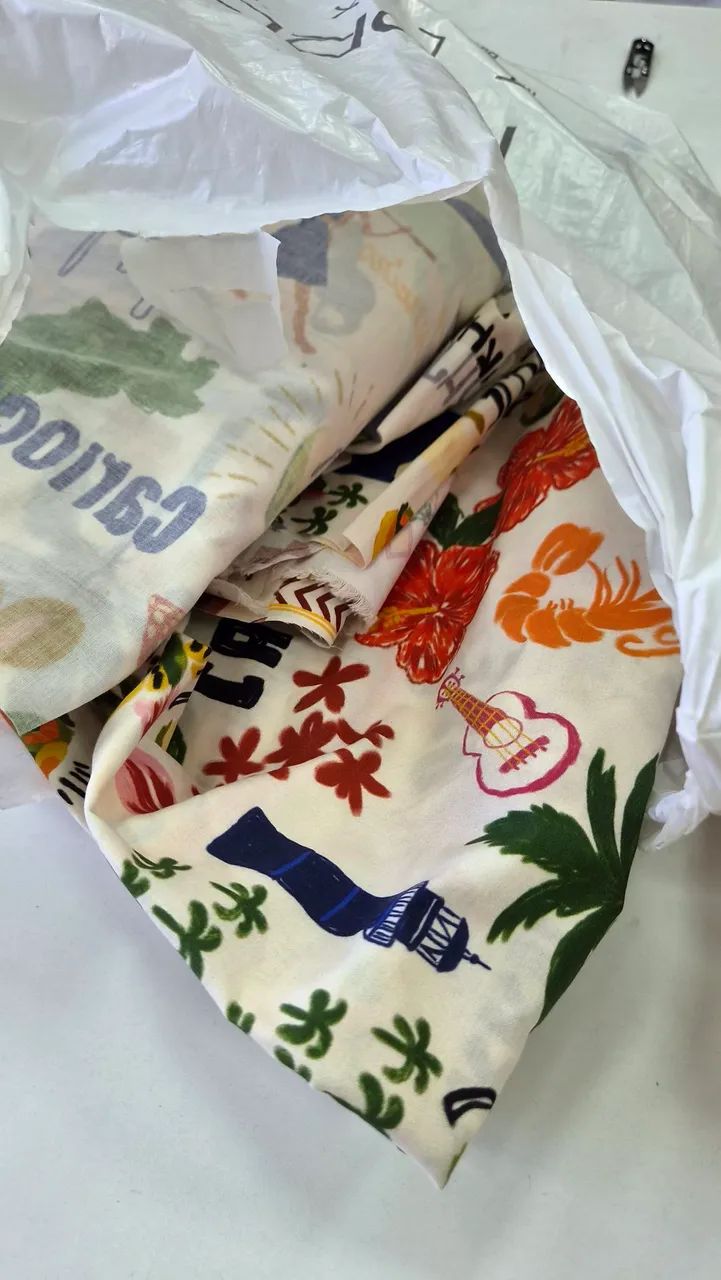 5kg de retalhos de linho e sarja coloridos - Foto 2