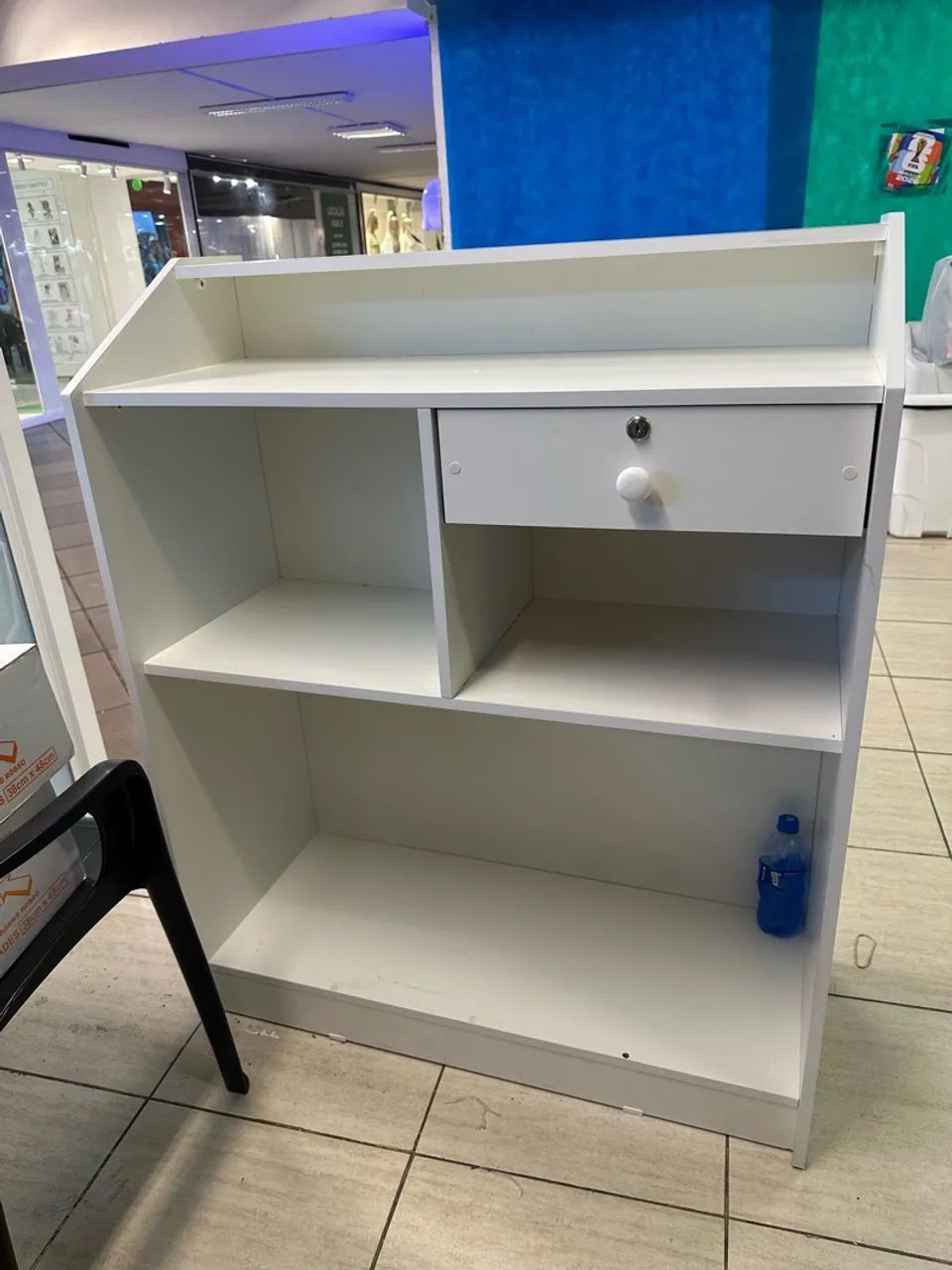 Balcão Caixa Recepção Atendimento MDF Branco 90cm - Foto 2