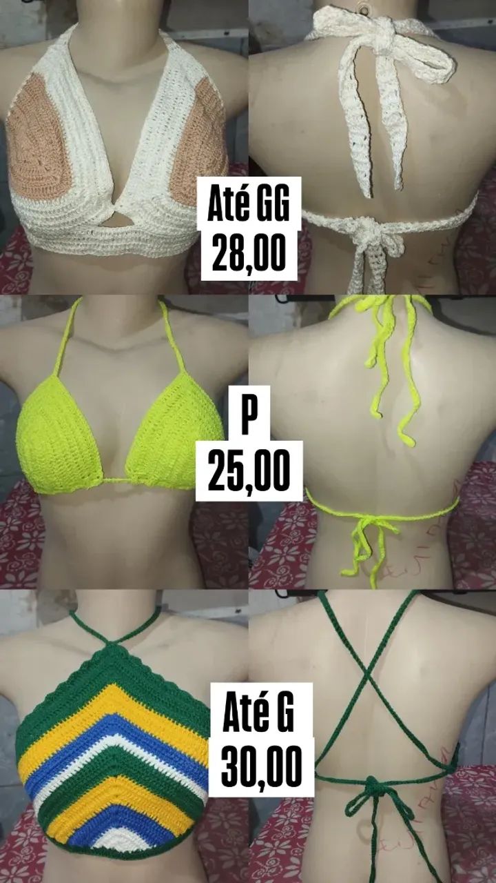 Cropeds/Biquínis Variados Crochê 