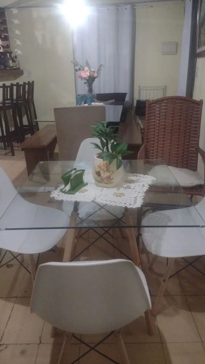 Conjunto de Mesa de vidro  com 3 cadeira - Foto 3