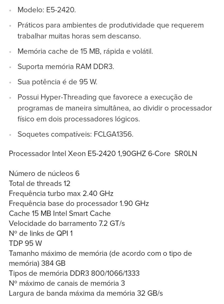Processador Intel Xeon E5-2420 - processador de servidor de 6 núcleos (12 threads) - Foto 2