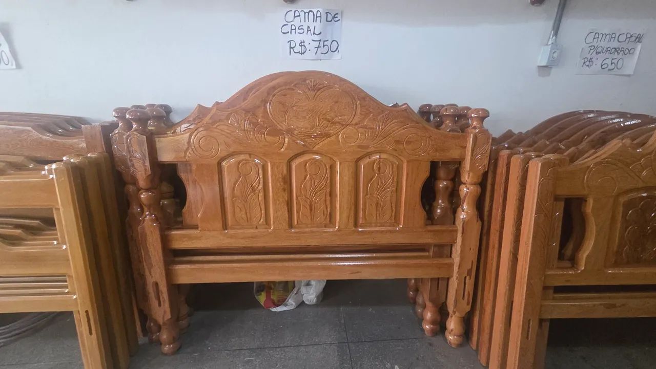 Cama de Madeira - Casal - Foto 2
