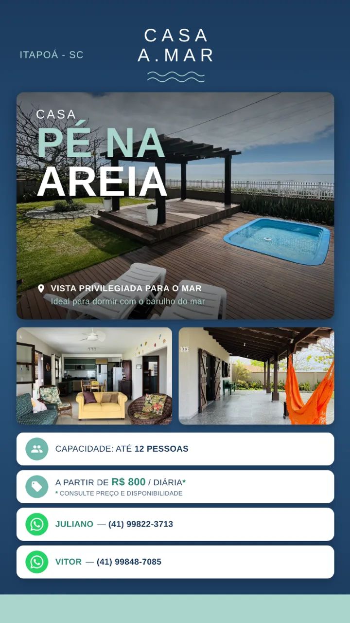 Casa A.Mar - Pé na area| Piscina | A/C - Itapoá/SC