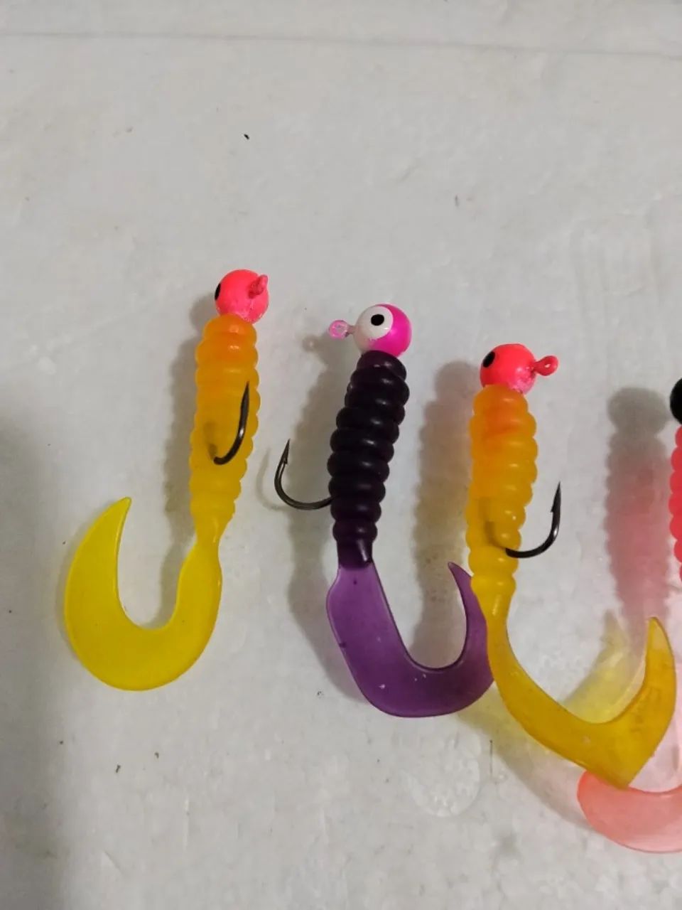 Isca soft Jig Head 5 gramas 6 cm 5 unidades de 3 modelos diferentes por 25 reais tudo - Foto 2