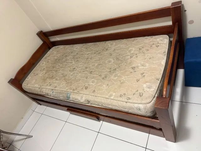 CAMA SOLTEIRO MADEIRA BICAMA