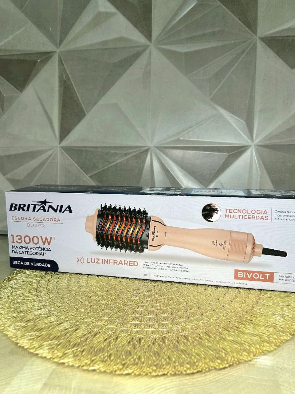 Escova Secadora Rosa Britânia 1300W - Foto 3
