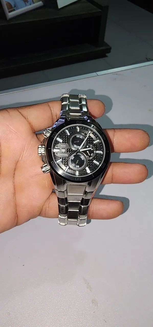 Relógio Technos Carbon prata e preto. - Foto 2