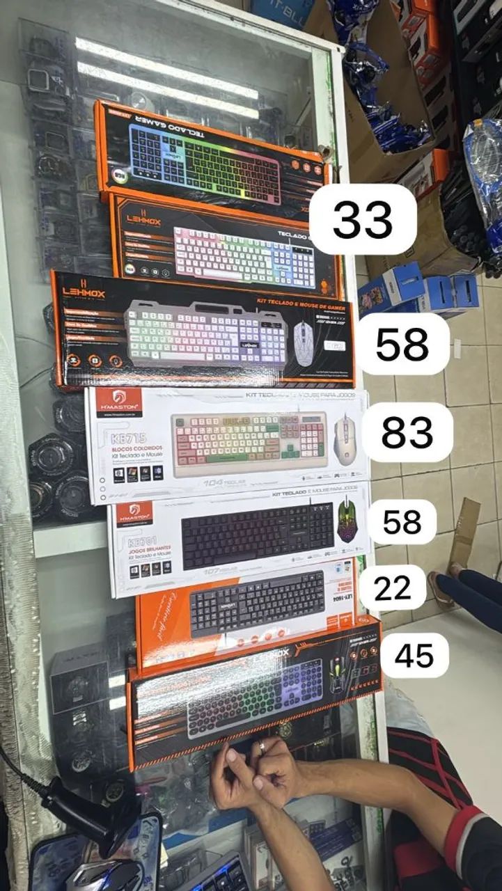 Kit teclado e mouse com ou sem fio 