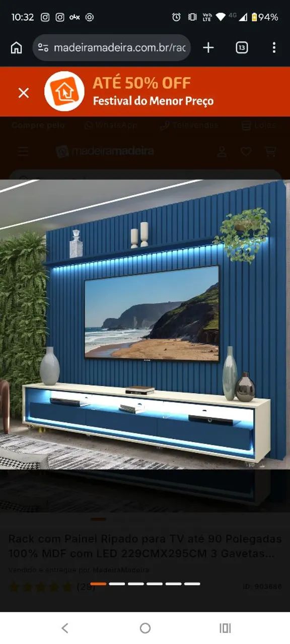 Painel ripado azul Royal  - Foto 3