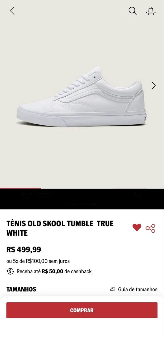 Tênis Vans OLD SKOOL TUMBLE TRUE WHITE - Foto 4
