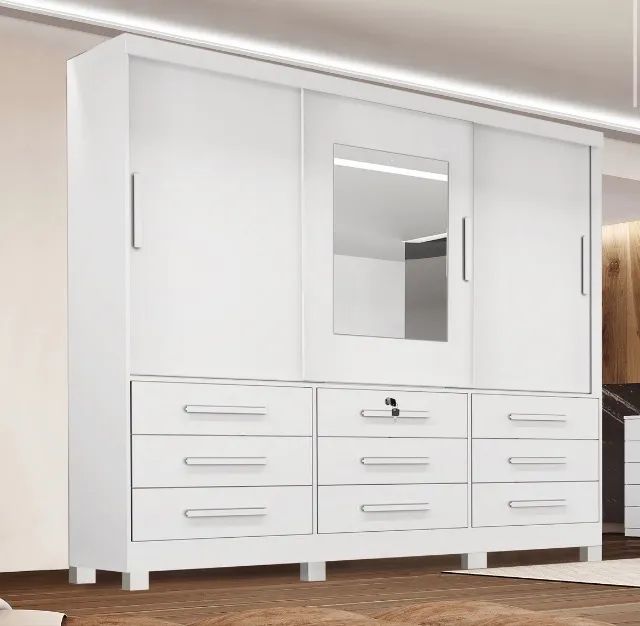 Roupeiro Essencial Branco 180 cm