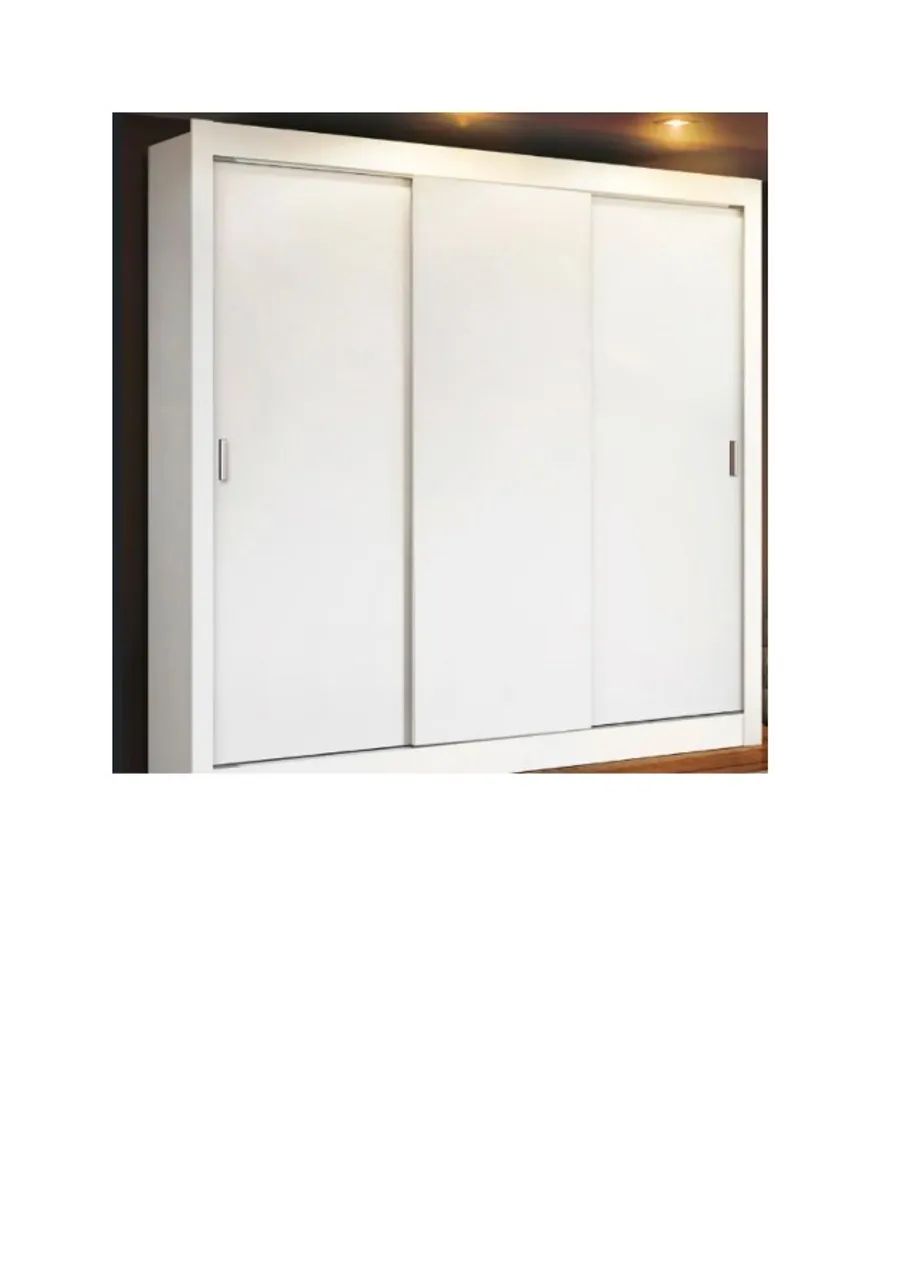 Guarda Roupa Casal  3 Portas de Correr - Cor: Branco