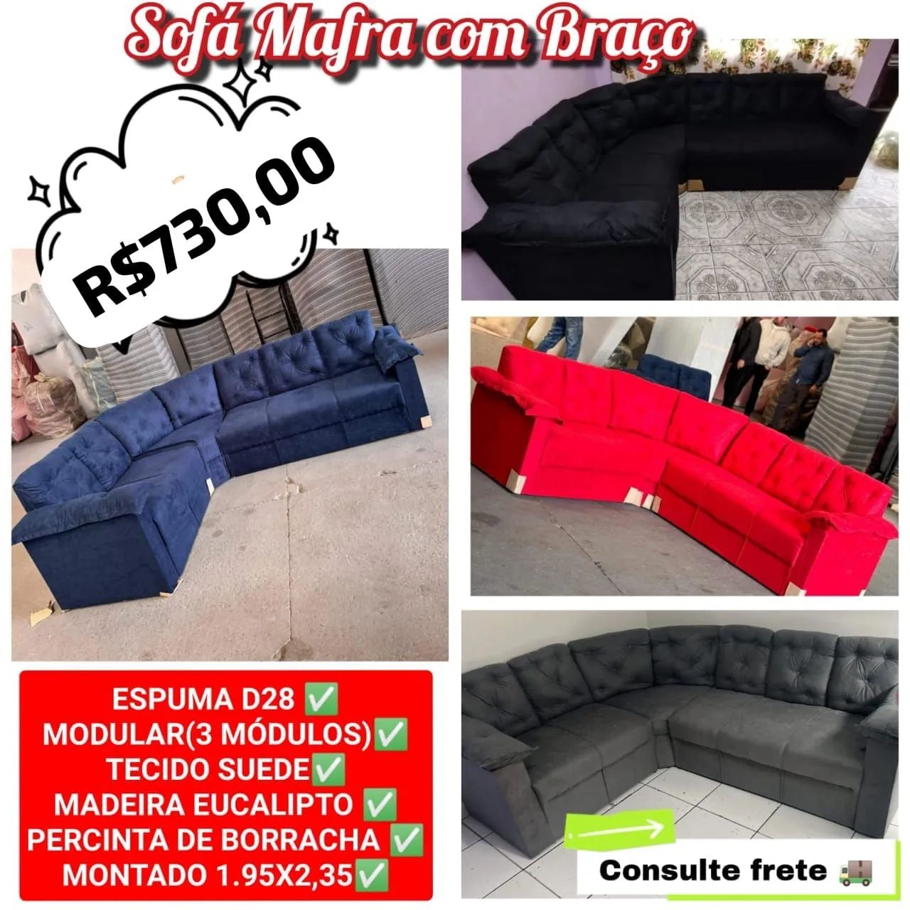 Safa de canto com branco 