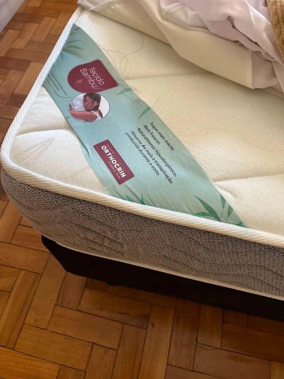 Cama Box Casal + Colchão Orthocrin + Travesseiros - Foto 2