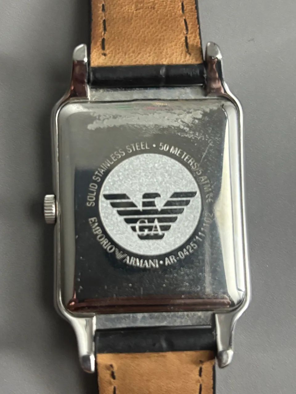 Relógio Masculino Emporio Armani AR-0425 Original - Modelo Retangular Clássico - Foto 3