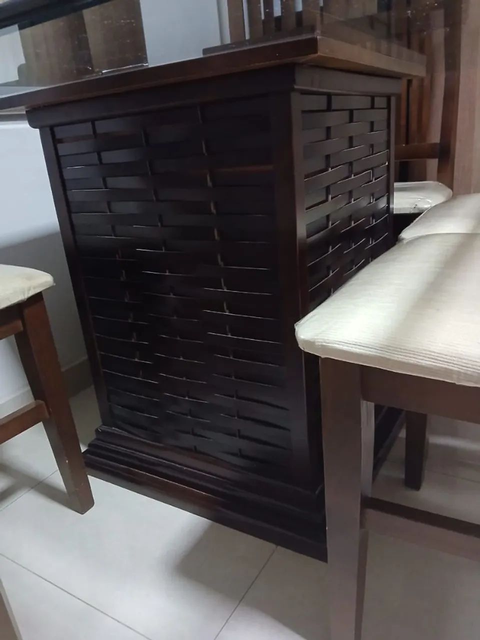 Linda mesa 6 cadeiras vidro bisotê  - Foto 4