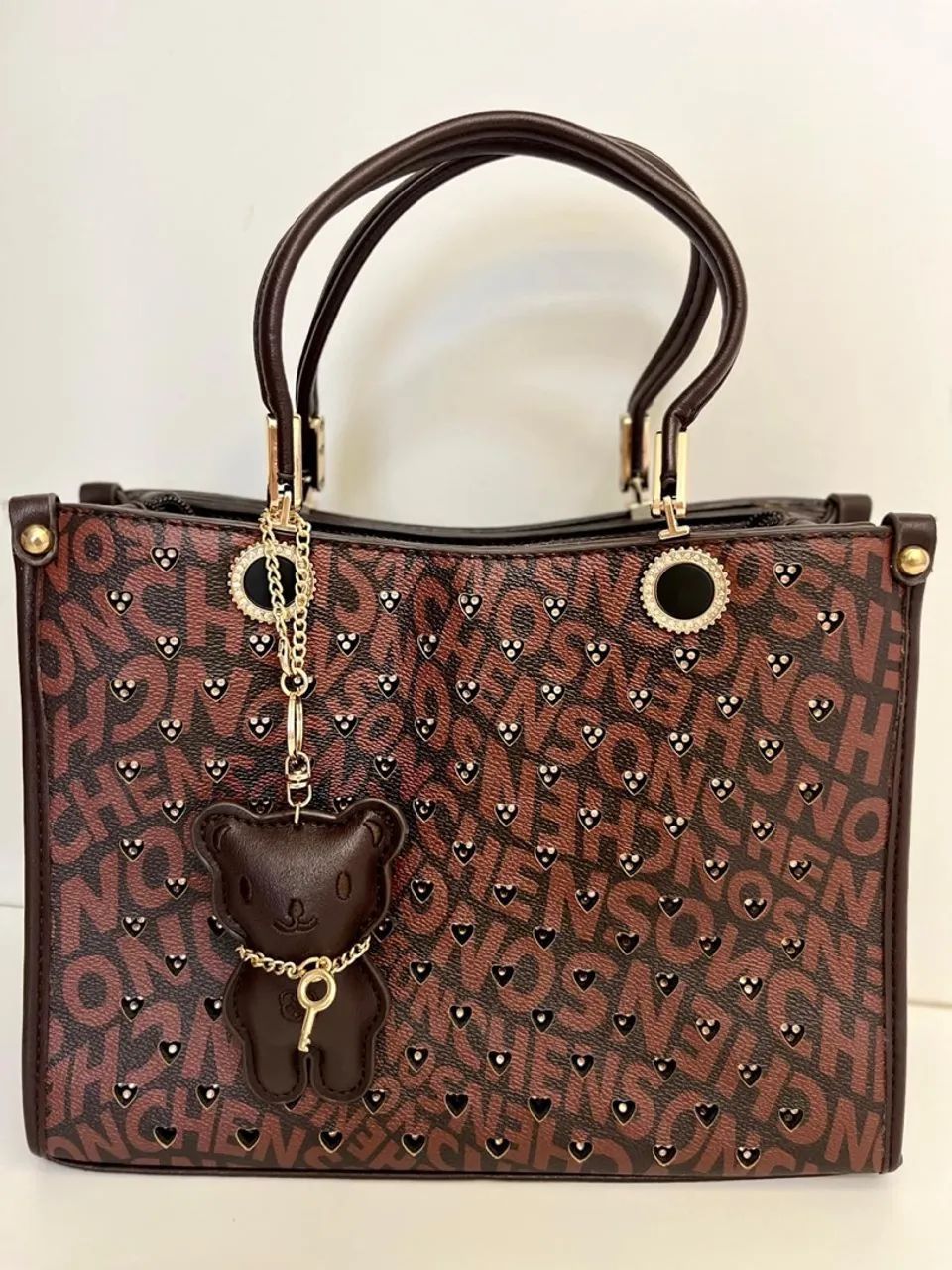 Bolsa Tote Chenson Monogramada Marrom