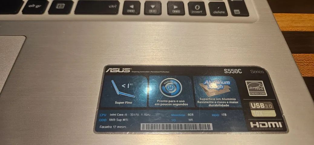 Notebook ASUS S550CA Intel Core i5 8Gb Ram 1Tb HD - Foto 2