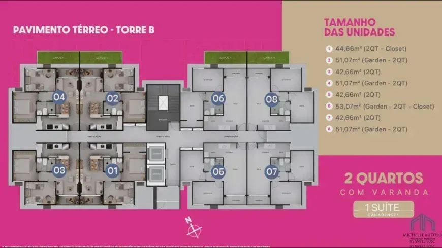 2 QUARTOS 1 SUITE 43M2 LAZER COMPLETO BOA VISTA - Foto 3