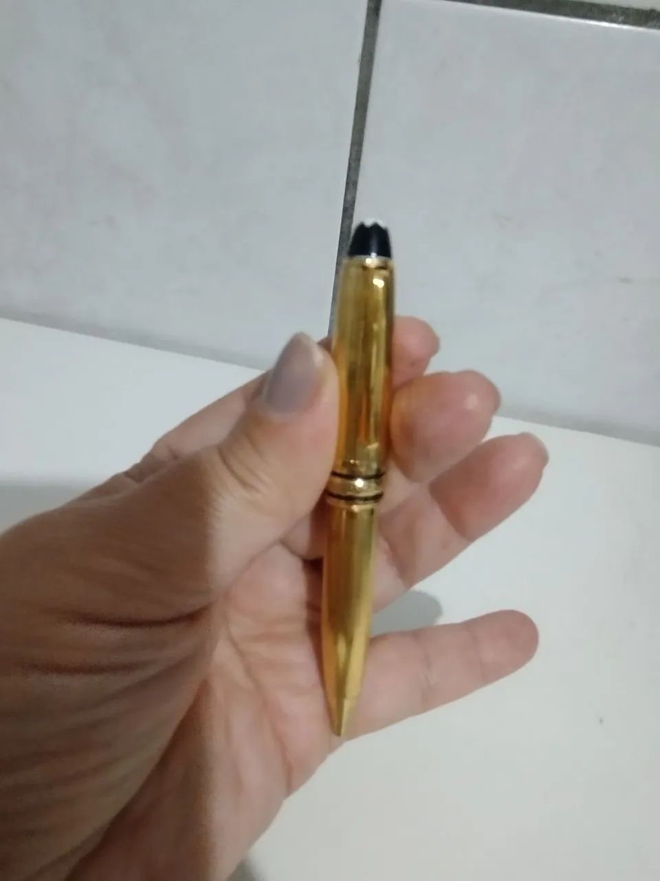 Caneta esferográfica Montblanc germany dourada  - Foto 3