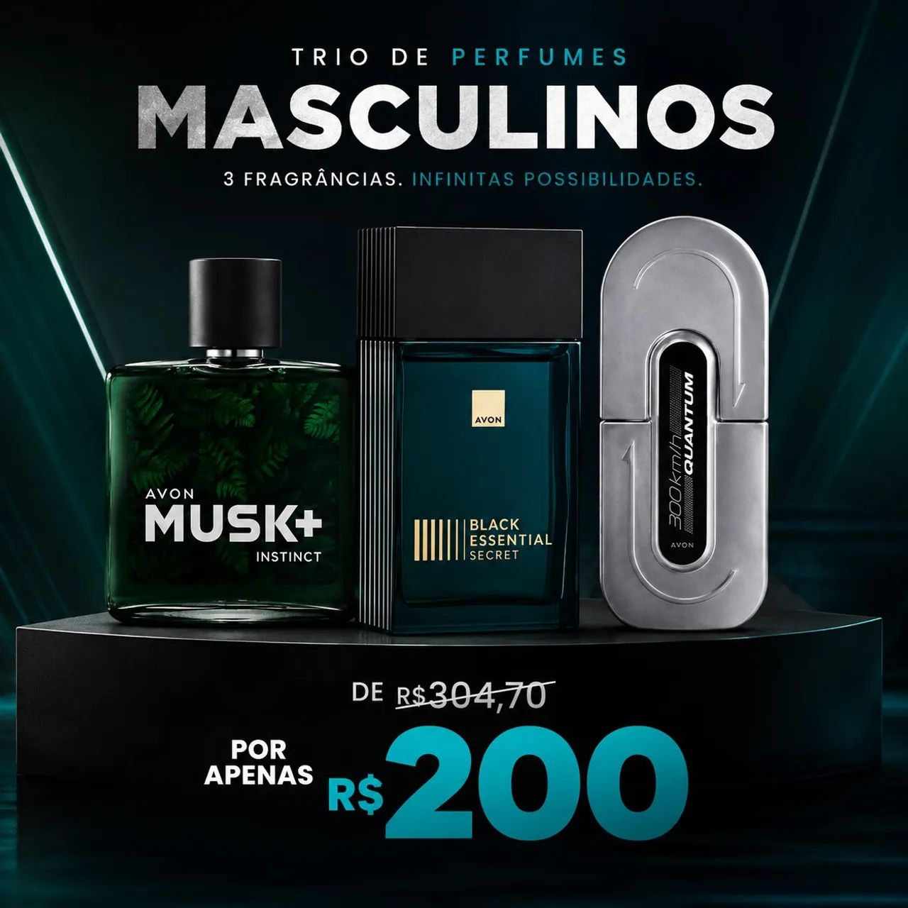 3 Perfumes Masculinos Avon