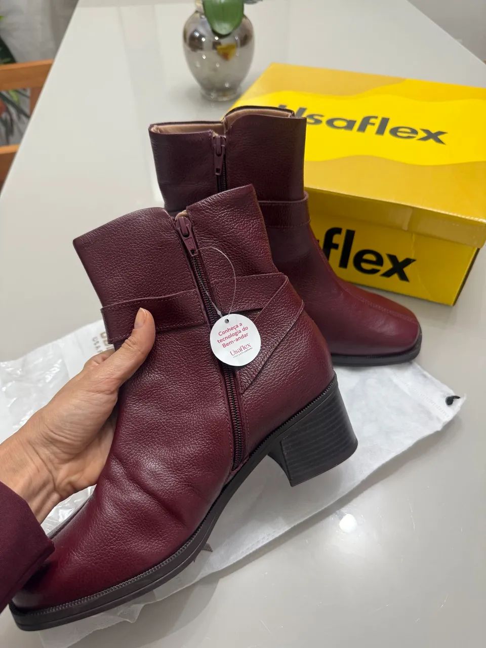 Bota Usaflex Vinho - Nova - Foto 3