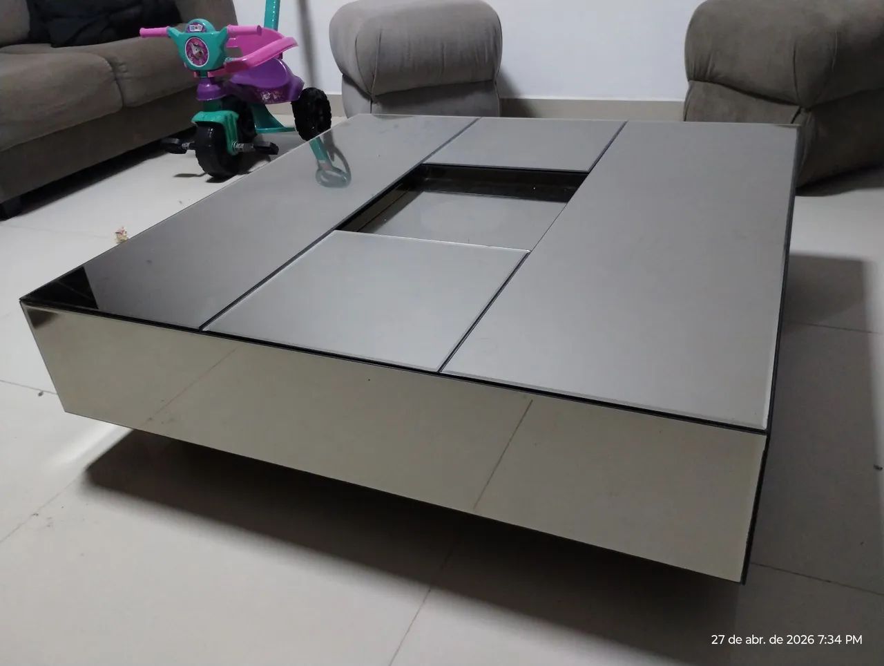 Centro de Mesa para Sala de Estar Espelho Bronze Reflecta - Foto 2